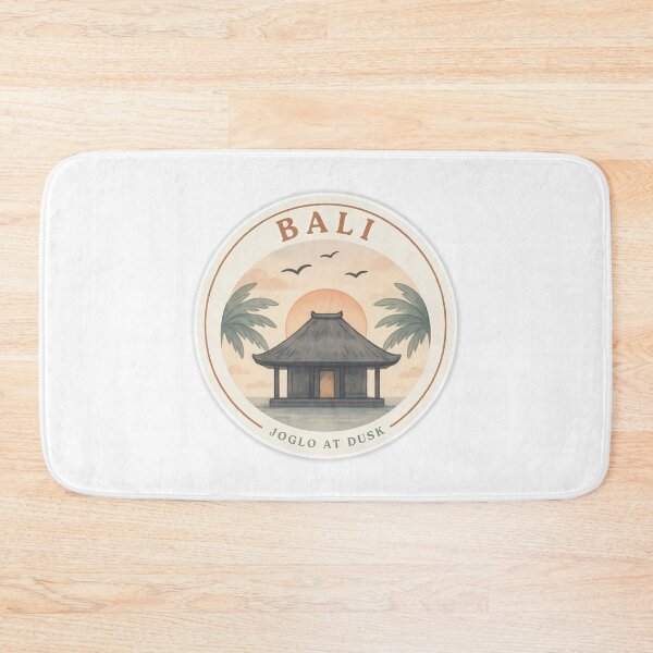 Item preview, Bali Joglo at Dusk — Warm Circular Badge Illustration designed and sold by Shutter-Dragon.