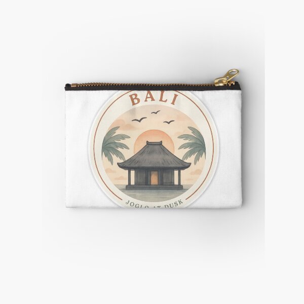 Item preview, Bali Joglo at Dusk — Warm Circular Badge Illustration designed and sold by Shutter-Dragon.