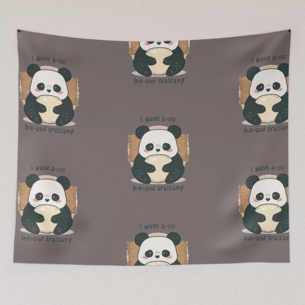 Item preview, Cute Panda Relaxing with Soup – Funny Cozy Bamboo Panda Illustration designed and sold by mrworld000.