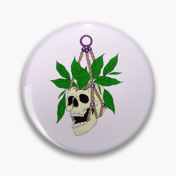 Item preview, Leafy Skull Hanging Planter – Gothic Botanical Art designed and sold by DesgnsxGifts.