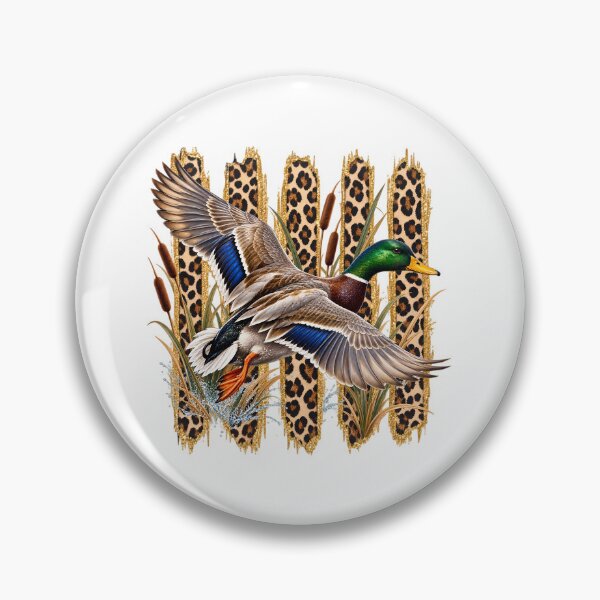 Item preview, Flying Mallard Duck Hunting Vintage Leopard Camo Waterfowl Hunter Wildlife designed and sold by Rtcraftani.