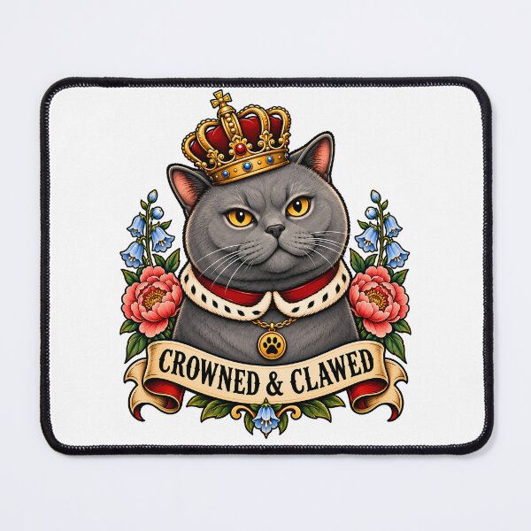 Item preview, Crowned & Clawed Royal Cat Tattoo designed and sold by Old's Cool Cat Studio.