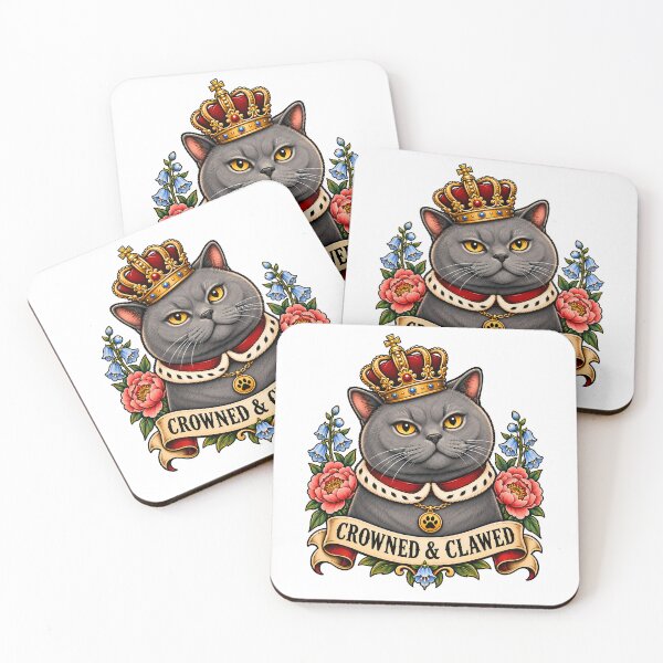 Item preview, Crowned & Clawed Royal Cat Tattoo designed and sold by Old's Cool Cat Studio.