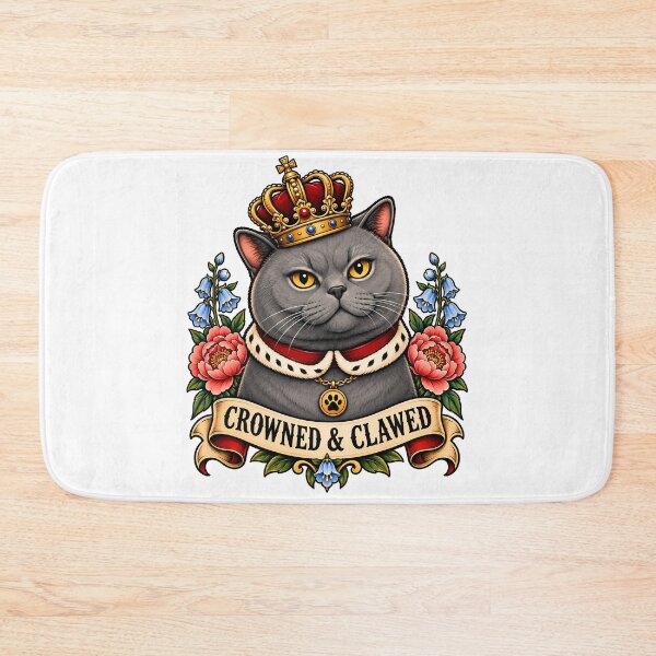 Item preview, Crowned & Clawed Royal Cat Tattoo designed and sold by Old's Cool Cat Studio.