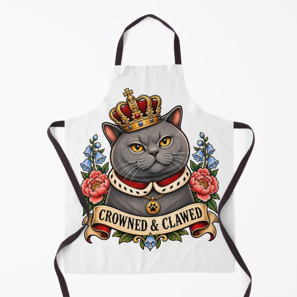 Item preview, Crowned & Clawed Royal Cat Tattoo designed and sold by Old's Cool Cat Studio.