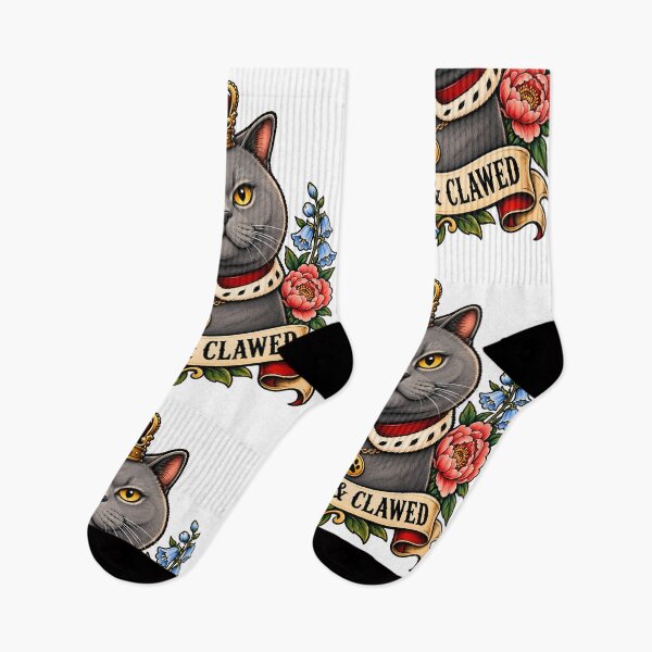 Item preview, Crowned & Clawed Royal Cat Tattoo designed and sold by Old's Cool Cat Studio.