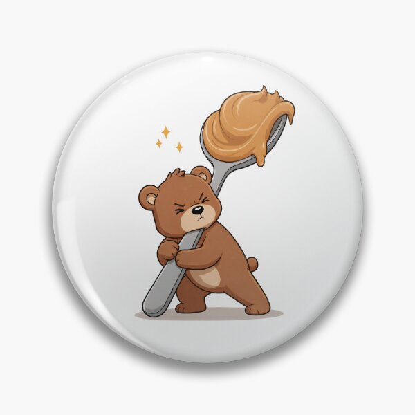 Item preview, Funny Bear With a Giant Peanut Butter Spoon designed and sold by Catchy-Couture.