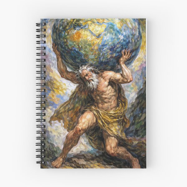 Item preview, Atlas Holding the Sky – Greek Mythology Painting designed and sold by GalleryKauffeld.