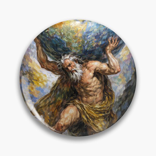 Item preview, Atlas Holding the Sky – Greek Mythology Painting designed and sold by GalleryKauffeld.