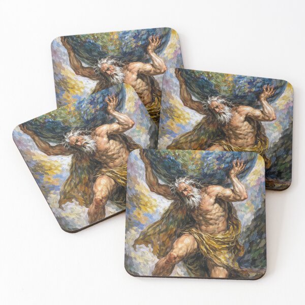 Item preview, Atlas Holding the Sky – Greek Mythology Painting designed and sold by GalleryKauffeld.