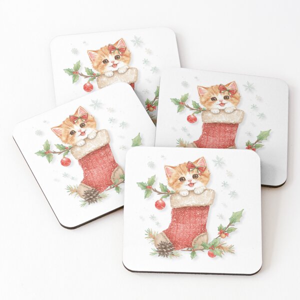 Item preview, Cute Christmas Cat in Stocking – Cozy Holiday Kitten Sticker designed and sold by Busybeesfinds.