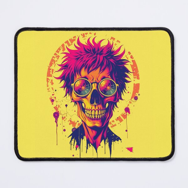 Item preview, Psychedelic Skull Trippy Neon Cosmic Glasses Art designed and sold by ERODED SELF.