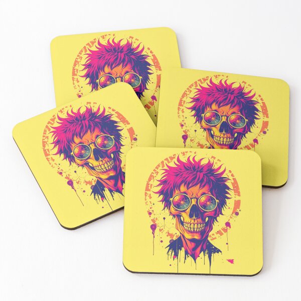 Item preview, Psychedelic Skull Trippy Neon Cosmic Glasses Art designed and sold by ERODED SELF.
