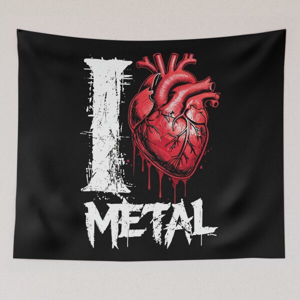 Item preview, Edgy I Love Metal Anatomical Heart Graphic T-Shirt - Music Collection  designed and sold by SubliHardDraws.