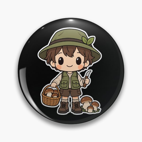 Item preview, Cute Mushroom Picker with Bolete Basket designed and sold by OddHobbyClub.