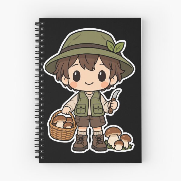 Item preview, Cute Mushroom Picker with Bolete Basket designed and sold by OddHobbyClub.