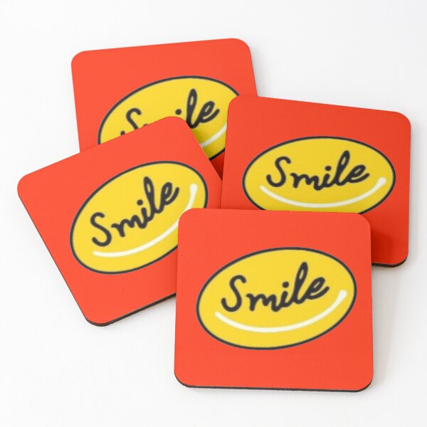 Item preview, Smile Yellow Oval Cursive Typography Sticker designed and sold by Scro-Ciob-Shop.