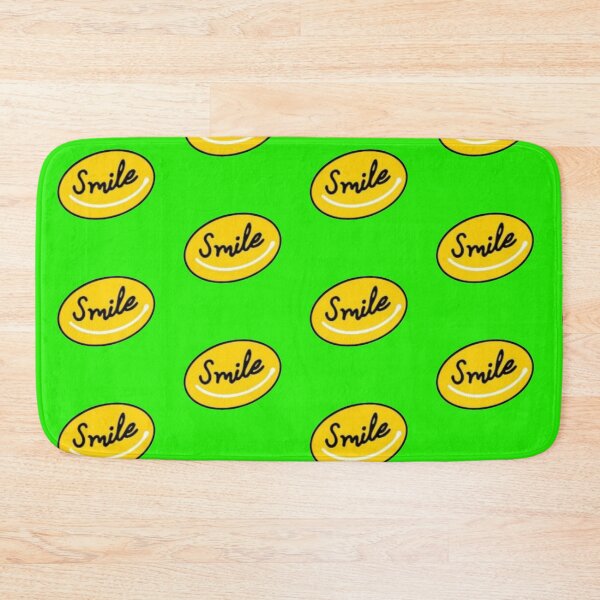 Item preview, Smile Yellow Oval Cursive Typography Sticker designed and sold by Scro-Ciob-Shop.