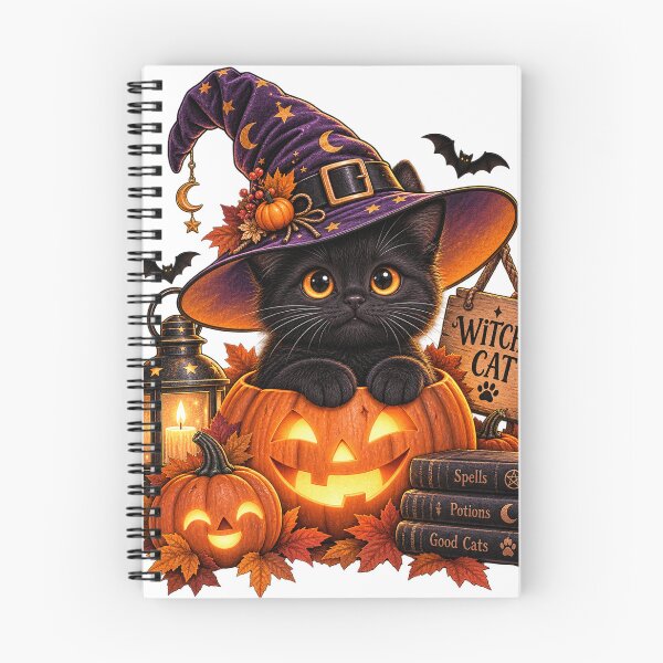 Item preview, Witchy Cat – Cute Black Cat Witch Halloween designed and sold by Nexavri Art.