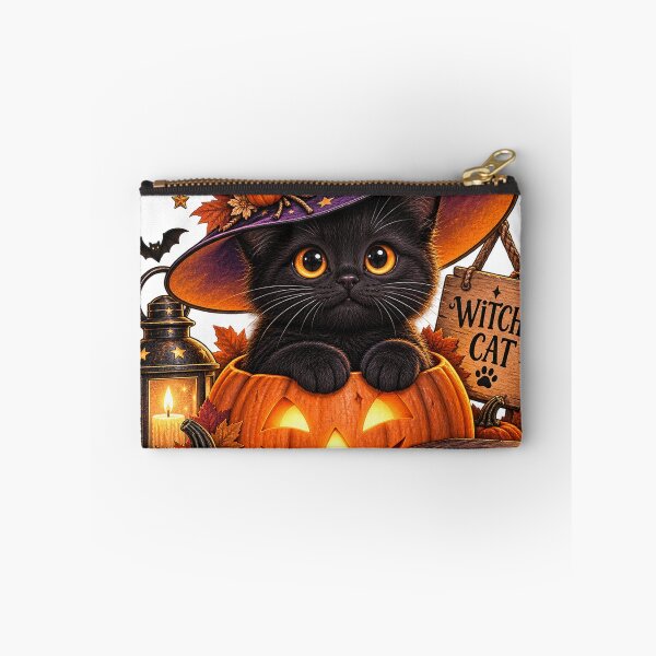 Item preview, Witchy Cat – Cute Black Cat Witch Halloween designed and sold by Nexavri Art.