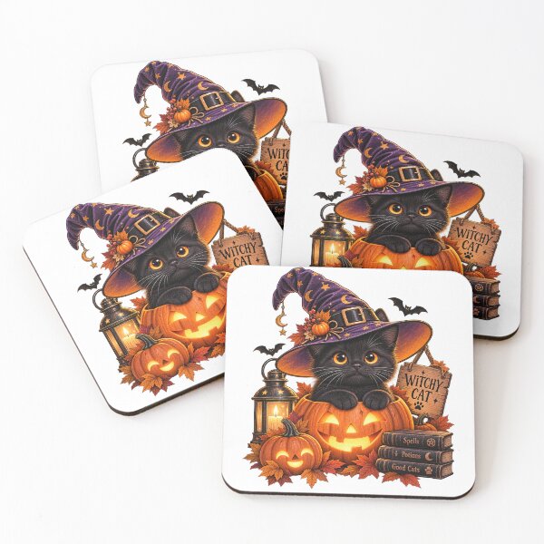 Item preview, Witchy Cat – Cute Black Cat Witch Halloween designed and sold by Nexavri Art.