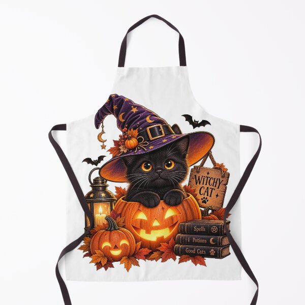 Item preview, Witchy Cat – Cute Black Cat Witch Halloween designed and sold by Nexavri Art.