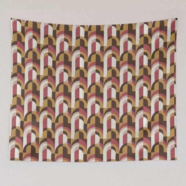 Item preview, Retro Geometry Brown and Terracotta Arches designed and sold by Pattique.
