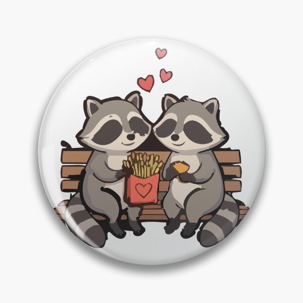 Item preview, Cute Raccoon Couple Romantic Date – Funny Trash Panda Love designed and sold by KMKDesignStudio.