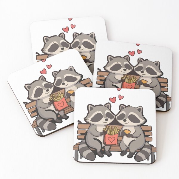 Item preview, Cute Raccoon Couple Romantic Date – Funny Trash Panda Love designed and sold by KMKDesignStudio.