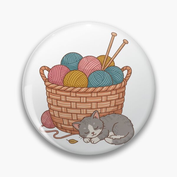 Item preview, Cute Cat Sleeping by Knitting Basket designed and sold by KMKDesignStudio.