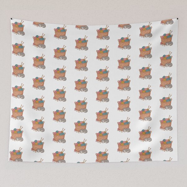 Item preview, Cute Cat Sleeping by Knitting Basket designed and sold by KMKDesignStudio.