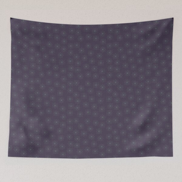 Item preview, Floral Line Art Pattern on Deep Purple designed and sold by GraceInNatureCo.