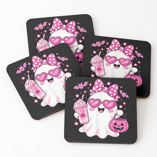Item preview, Pink Halloween Ghost Pumpkin Coffee Spooky Women Girls designed and sold by Rahamkshop.