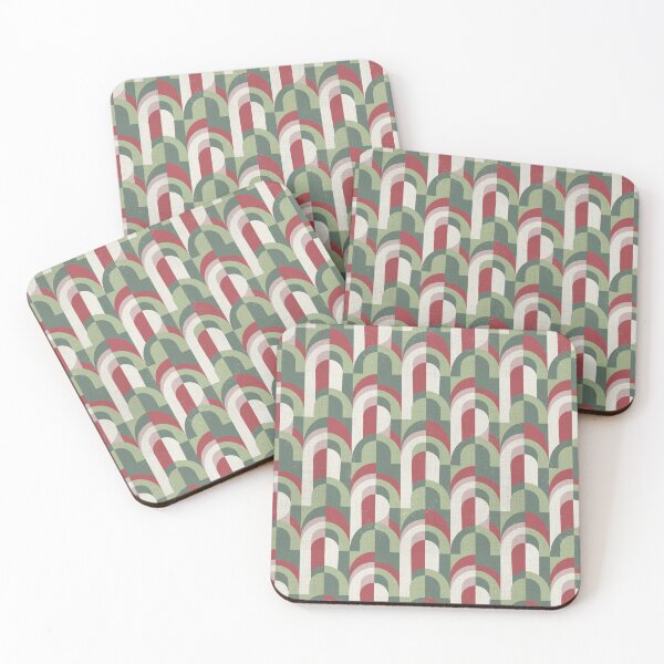 Item preview, Retro Geometry Green and Terracotta Arches designed and sold by Pattique.