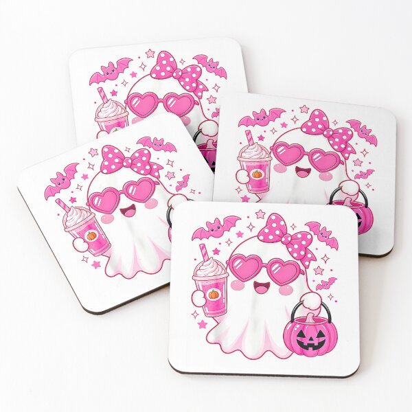 Item preview, Pink Halloween Ghost Pumpkin Coffee Spooky Women Girls designed and sold by Rahamkshop.