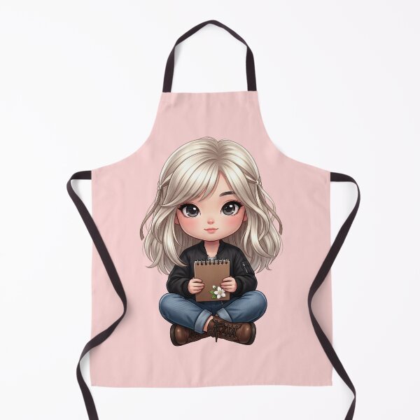 Item preview, Cute Journaling Chibi Girl In Black Bomber Jacket designed and sold by taogiauco.