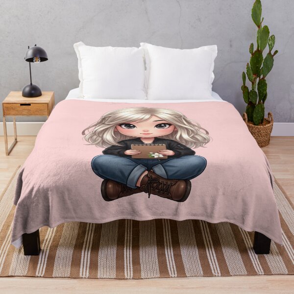 Item preview, Cute Journaling Chibi Girl In Black Bomber Jacket designed and sold by taogiauco.