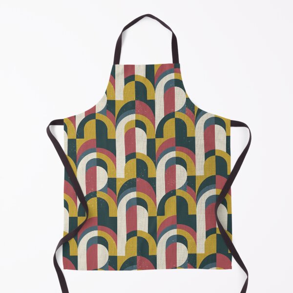 Item preview, Retro Geometry Blue and Ochre Arches designed and sold by Pattique.