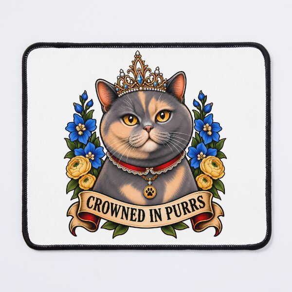 Item preview, Crowned In Purrs Royal Cat Tattoo designed and sold by Old's Cool Cat Studio.