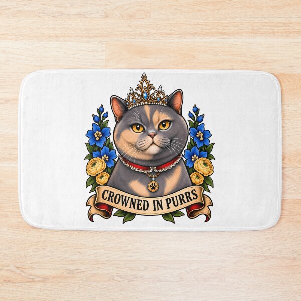 Item preview, Crowned In Purrs Royal Cat Tattoo designed and sold by Old's Cool Cat Studio.