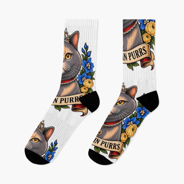 Item preview, Crowned In Purrs Royal Cat Tattoo designed and sold by Old's Cool Cat Studio.