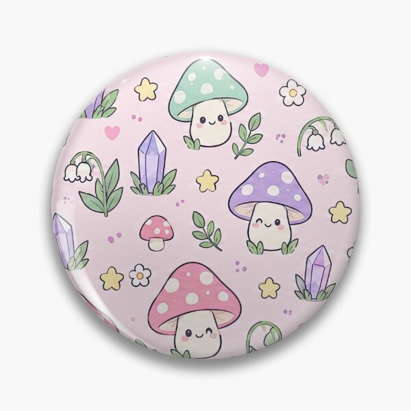 Item preview, Kawaii Enchanted Mushroom Pattern designed and sold by Soft Berry Studio.
