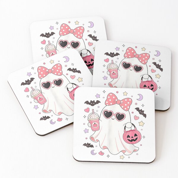 Item preview, Pink Halloween Ghost Pumpkin Coffee Spooky Women Girls designed and sold by Rahamkshop.