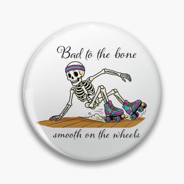Item preview, Bad to the Bone Smooth on the Wheels Roller Skating Skeleton designed and sold by KMKDesignStudio.