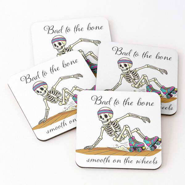 Item preview, Bad to the Bone Smooth on the Wheels Roller Skating Skeleton designed and sold by KMKDesignStudio.