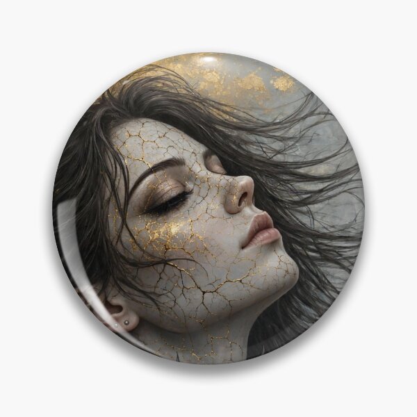 Item preview, Kintsugi Woman – Gothic Cracked Porcelain Fantasy Portrait designed and sold by Alcyone-Blue.