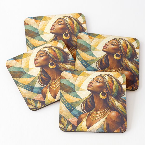 Item preview, A geometric illustration depicting a beautiful Black woman designed and sold by GalleryKauffeld.