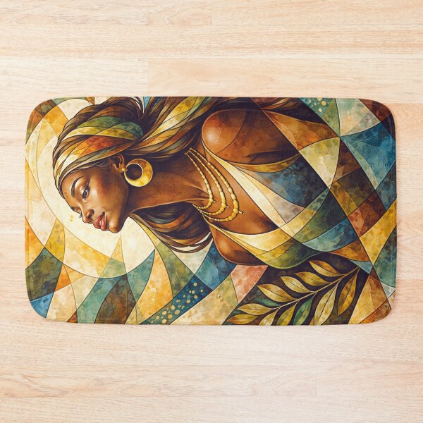 Item preview, A geometric illustration depicting a beautiful Black woman designed and sold by GalleryKauffeld.