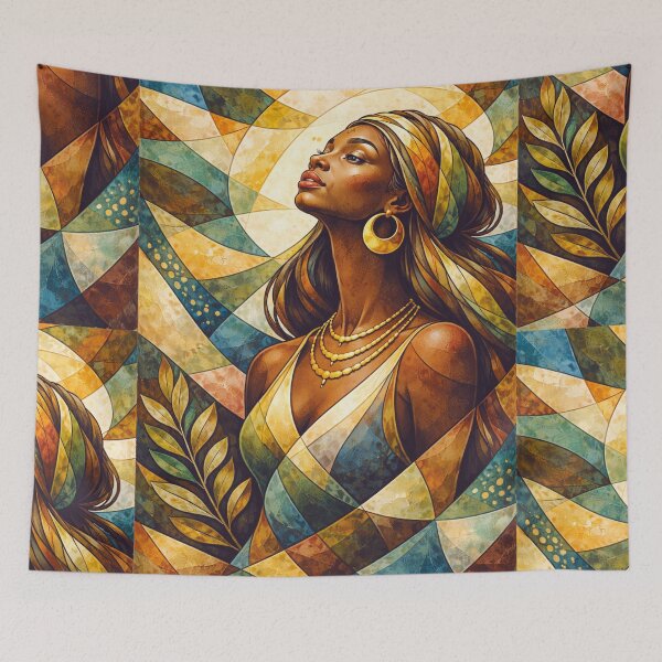 Item preview, A geometric illustration depicting a beautiful Black woman designed and sold by GalleryKauffeld.