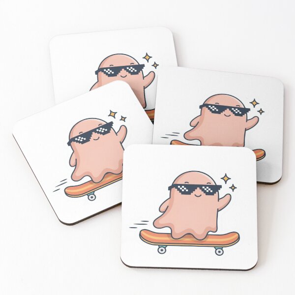 Item preview, Cool Pink Ghost on Skateboard designed and sold by KMKDesignStudio.